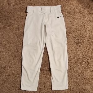 Youth Nike White Baseball Pants With Black Piping